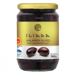 Iliada Greek Kalamata Whole Olives 700gm. MAYBE THE BEST TASTING OLIVES YOU WILL EXPERIENCE.